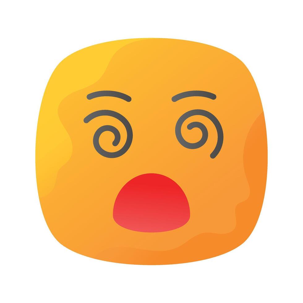 Dizzy emoji icon, dizziness expression design vector