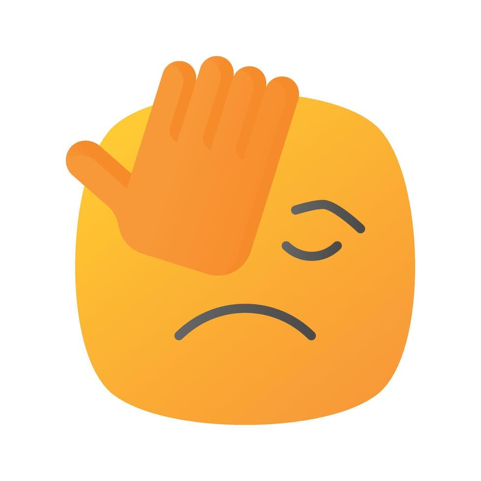 Get this amazing icon of facepalm emoji, sad expressions emoji vector