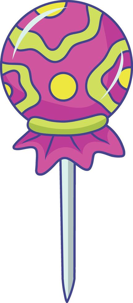 Delicious Sweet Candy Illustration. Minimalist Cartoon Design. Isolated on White Background vector