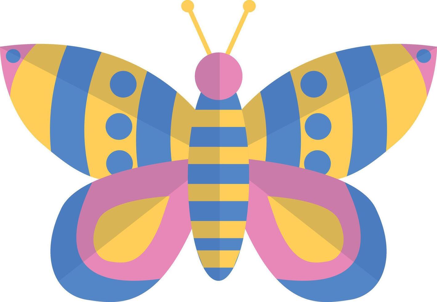 Adorable Butterfly Illustration with Cute Cartoon Style. with Beautiful Color Concept. vector