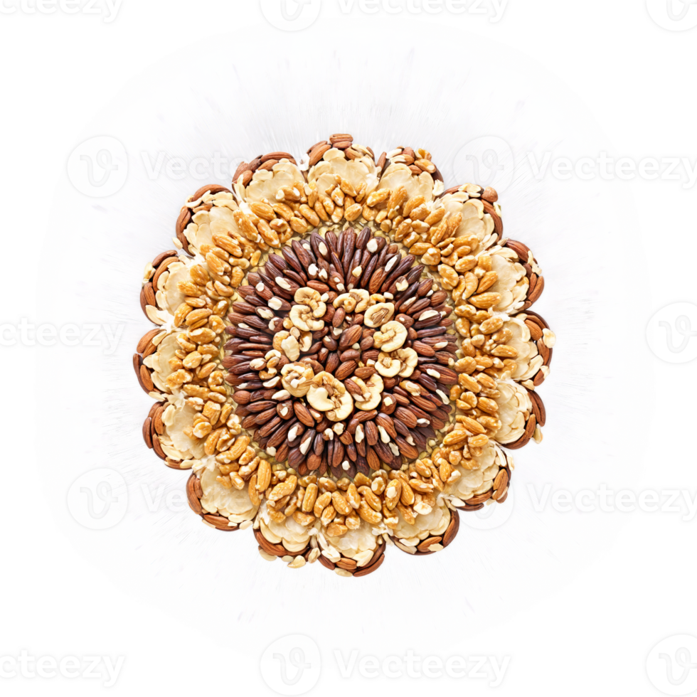 Paradise nut mandala a circular pattern of whole paradise nuts paradise nut halves and paradise png