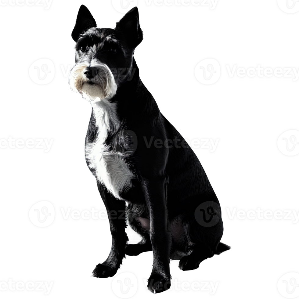 Silhouette of Tenterfield Terrier Dog isolated on transparent background png