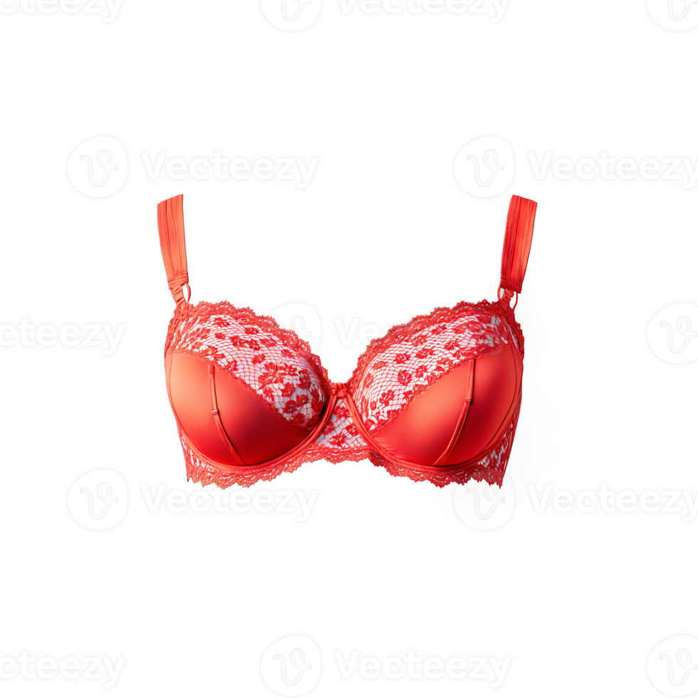 Bright Coral Lace Bra A bright coral lace bra with a vibrant cheerful color featuring png