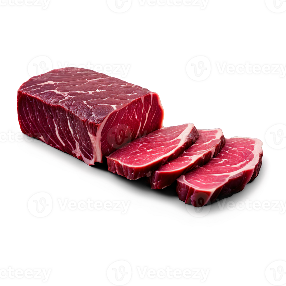 Raw venison loin deep red color lean texture photographed with a shallow depth of field png