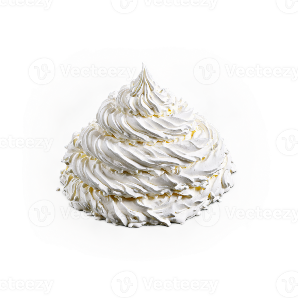 Soy milk whipped cream fluffy and pillowy dolloping and swirling with a dusting of vanilla png