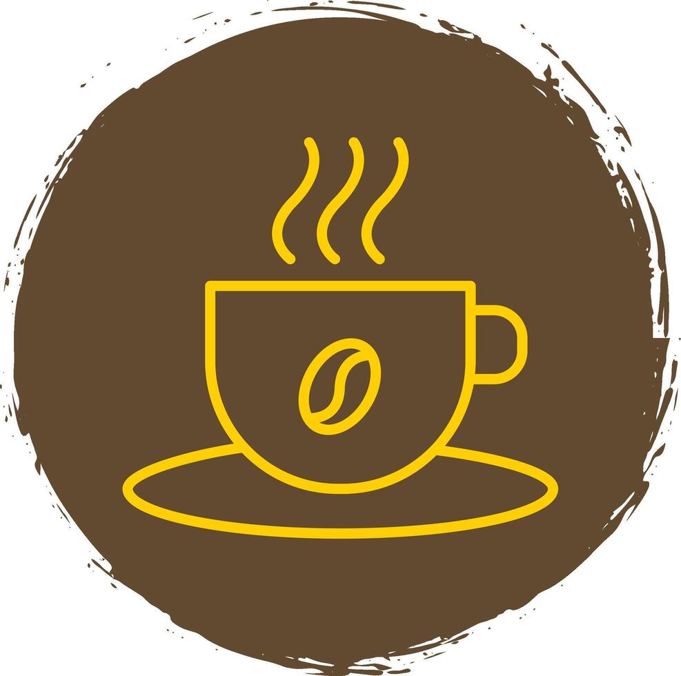 Coffee Cup Line Circle Sticker Icon vector