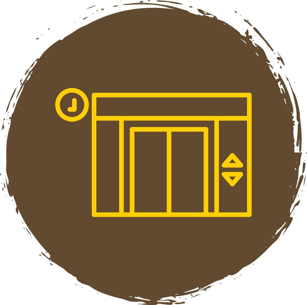 Elevator Line Circle Sticker Icon vector