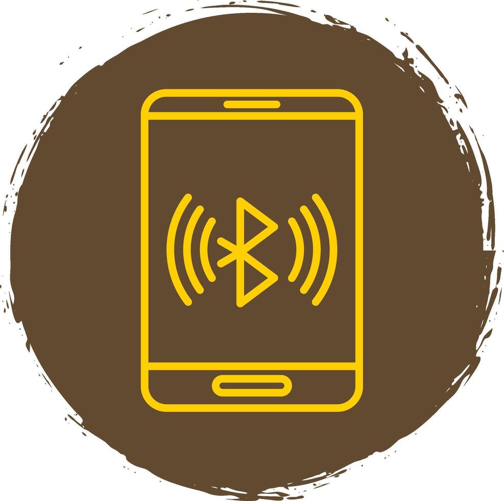 Bluetooth línea circulo pegatina icono vector