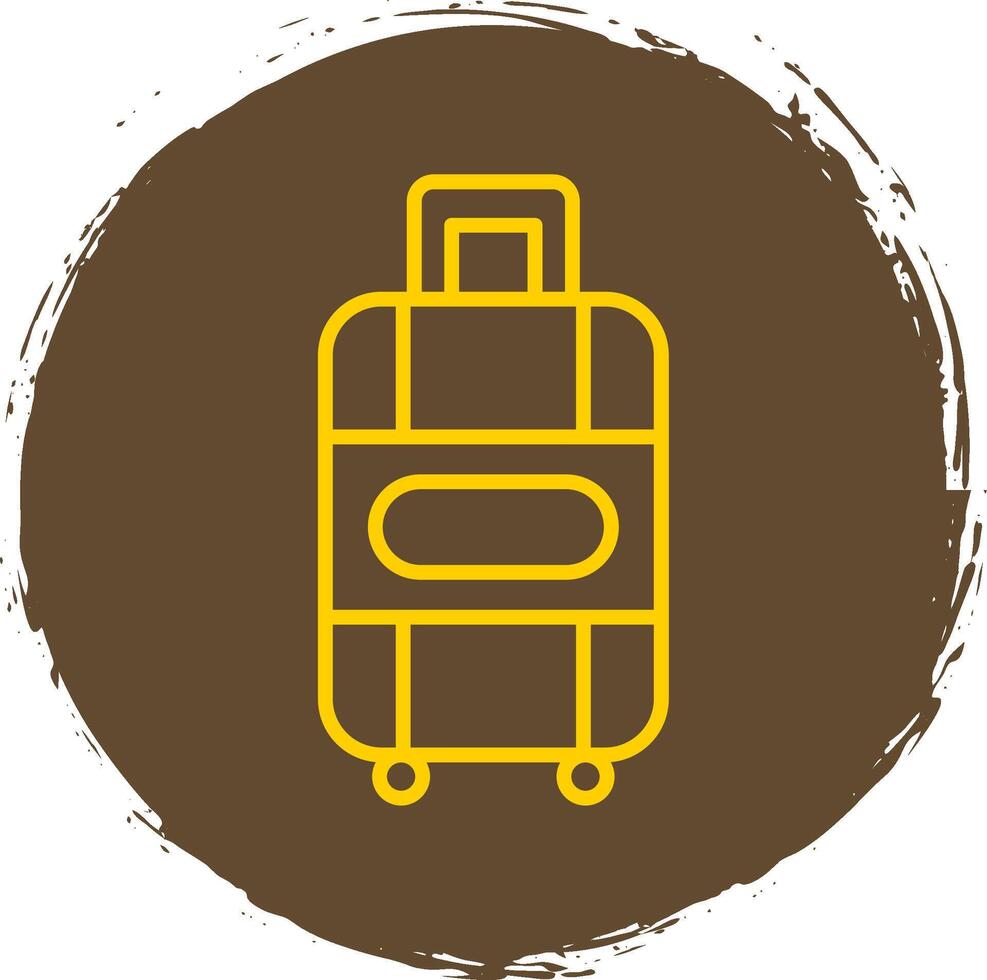Suitcase Line Circle Sticker Icon vector