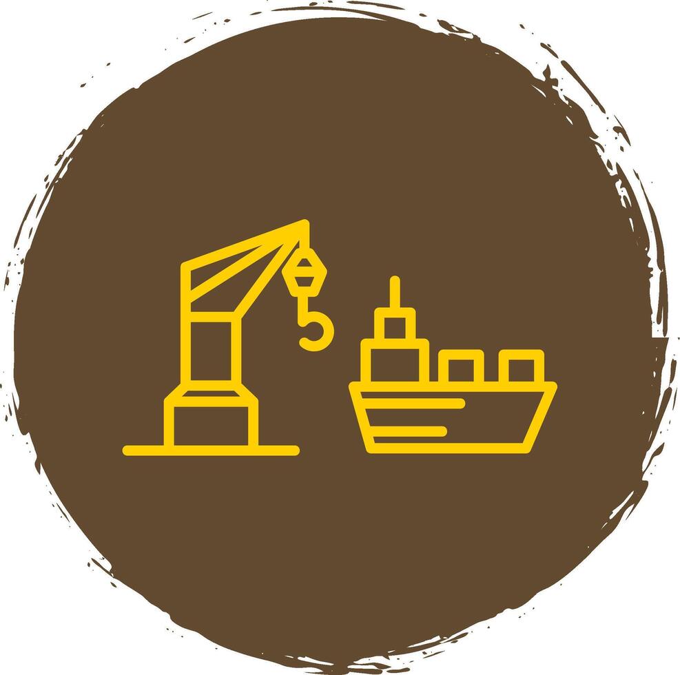 Harbor Line Circle Sticker Icon vector