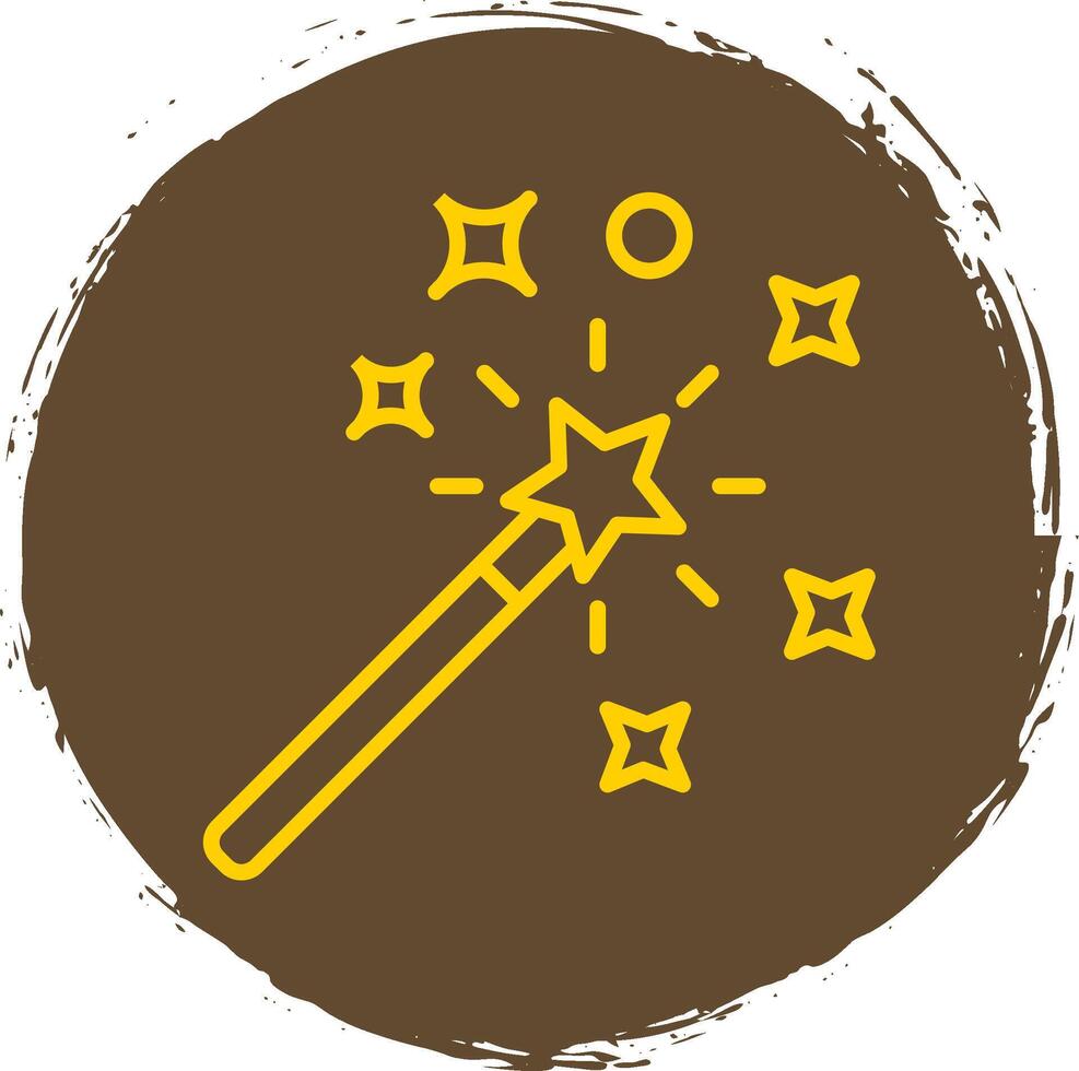 Magic Wand Line Circle Sticker Icon vector
