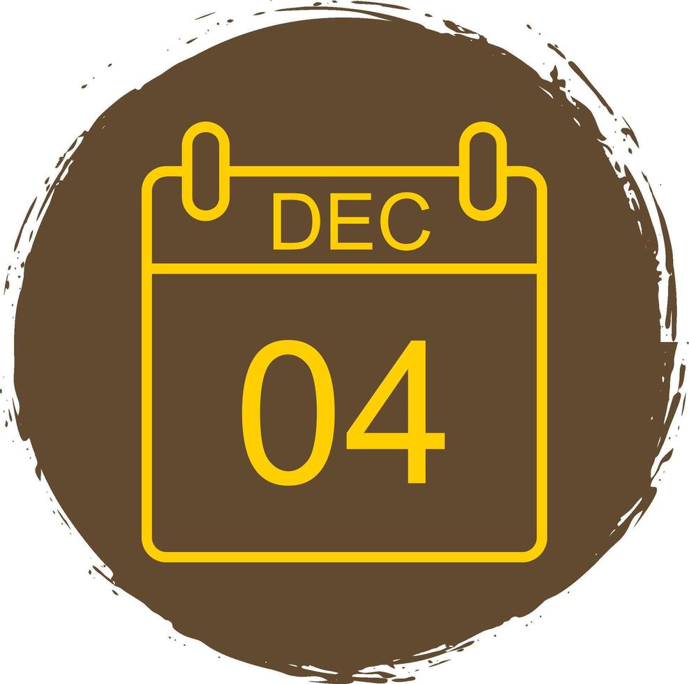 December Line Circle Sticker Icon vector