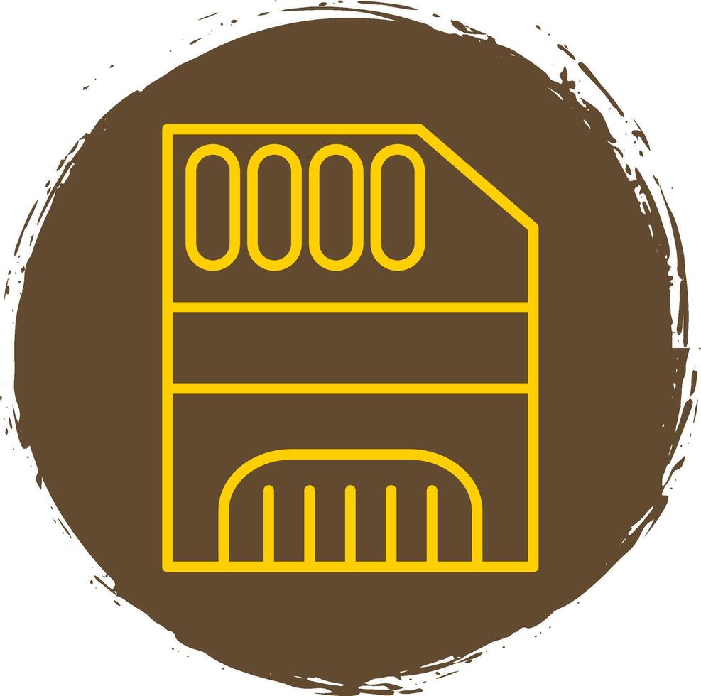 Memory Card Line Circle Sticker Icon vector