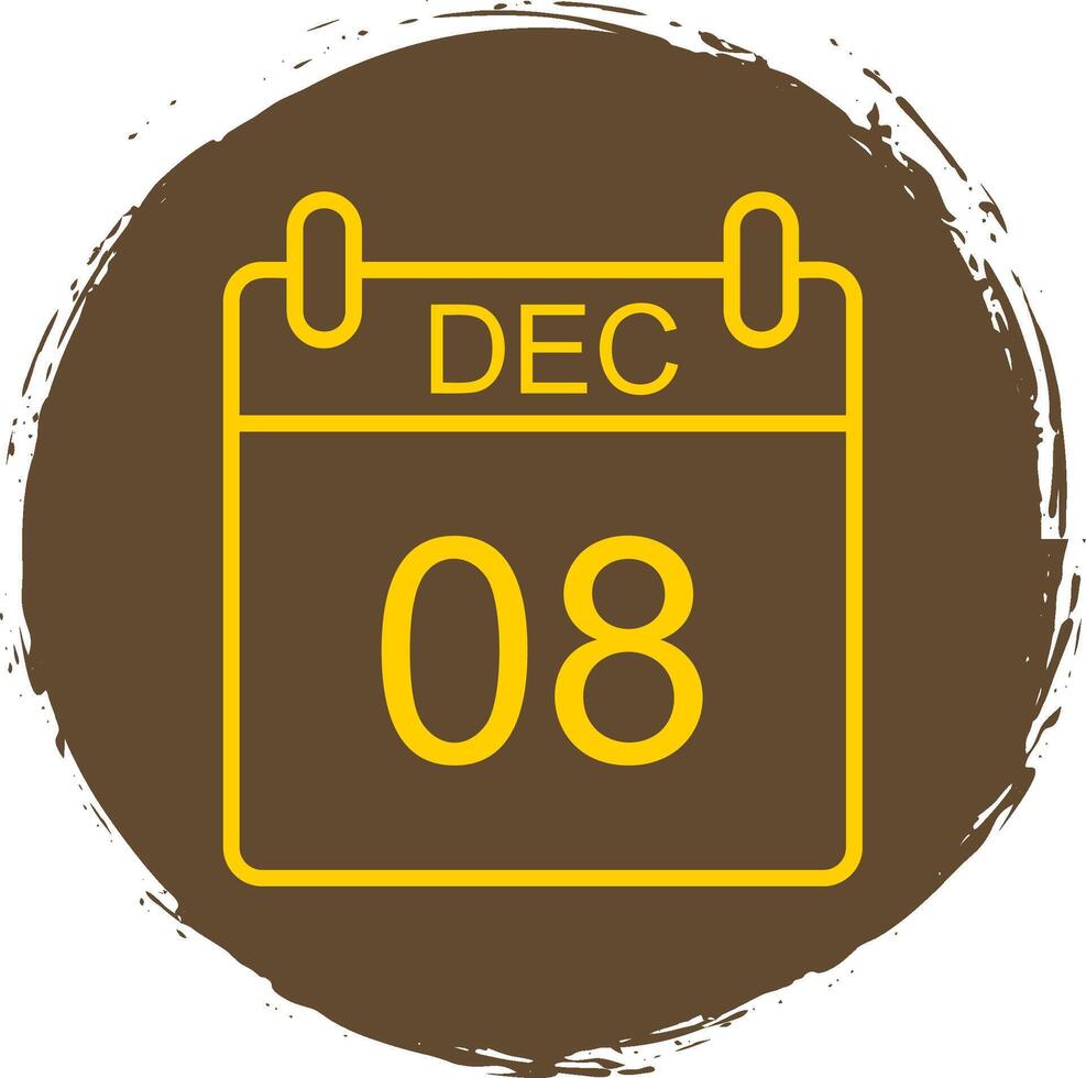 December Line Circle Sticker Icon vector