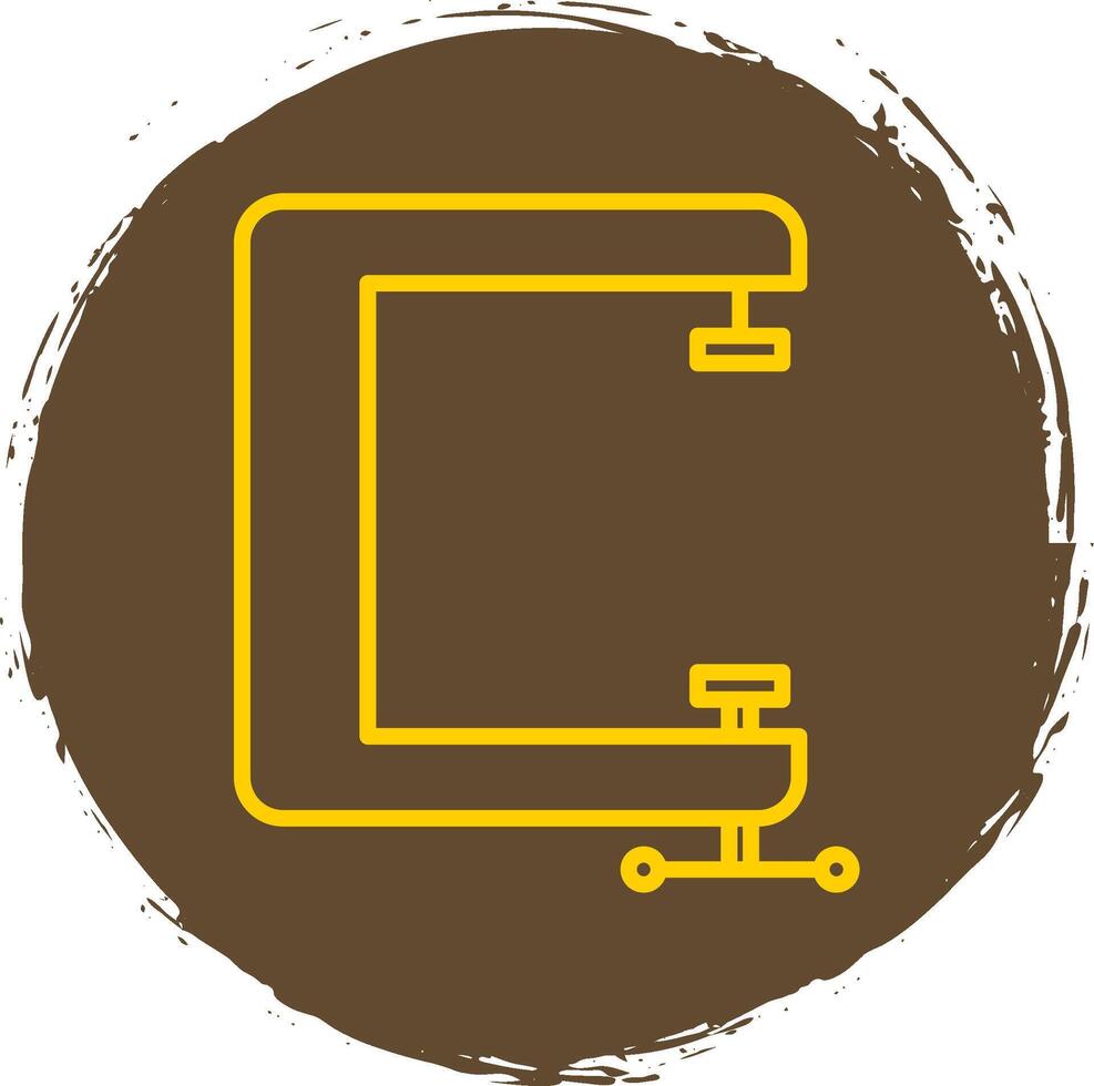 C Clamp Line Circle Sticker Icon vector