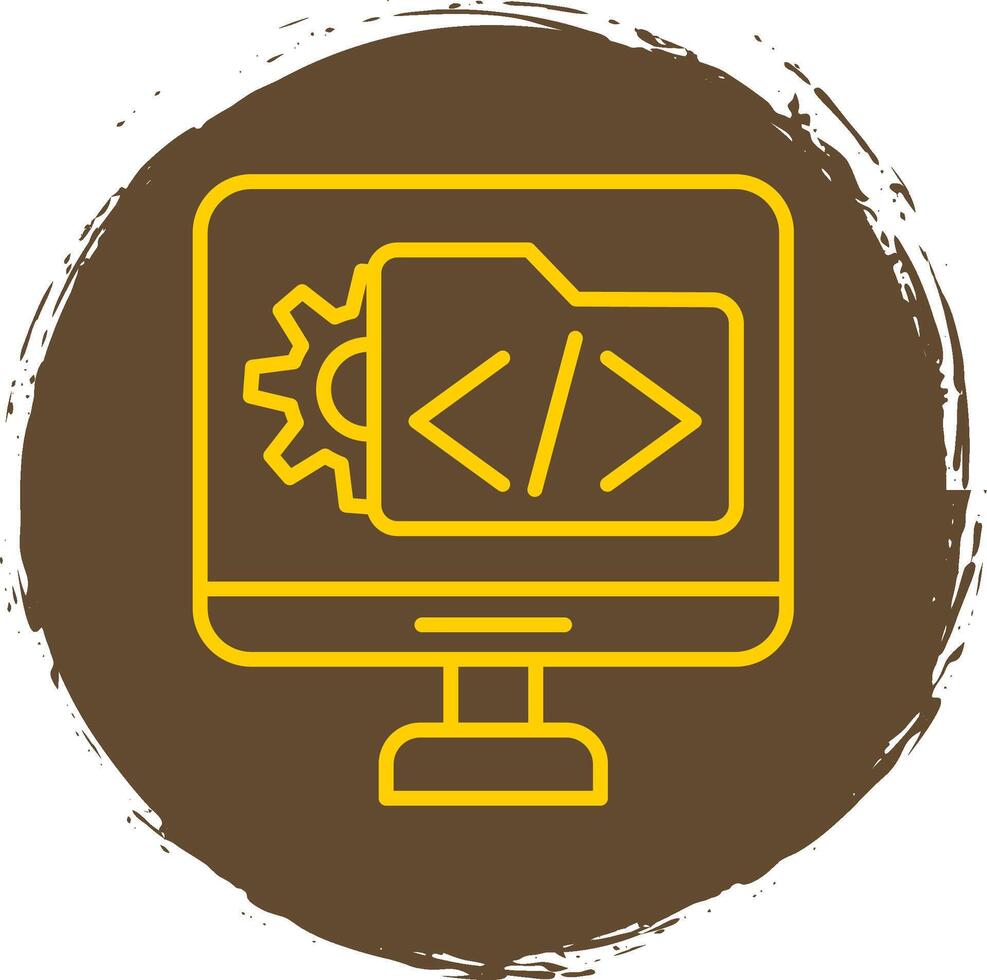 Software Development Line Circle Sticker Icon vector