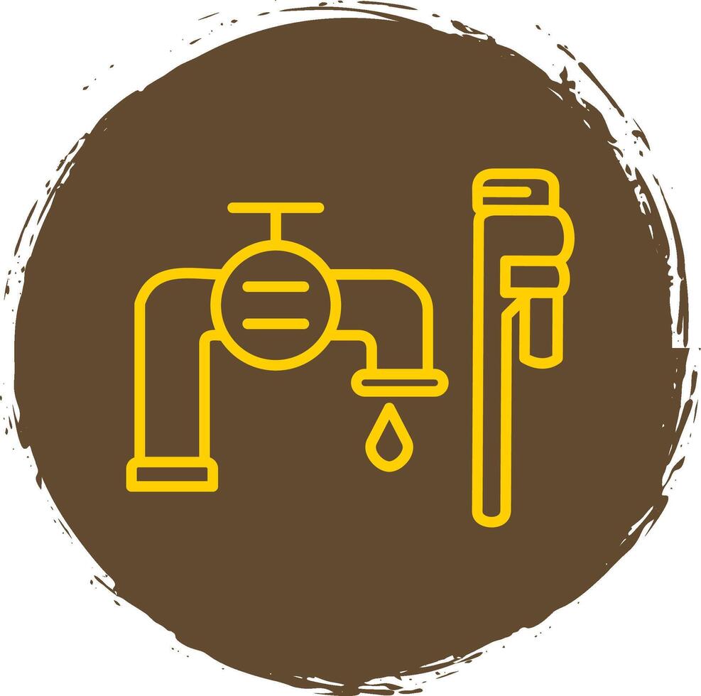 Plumbing installation Line Circle Sticker Icon vector