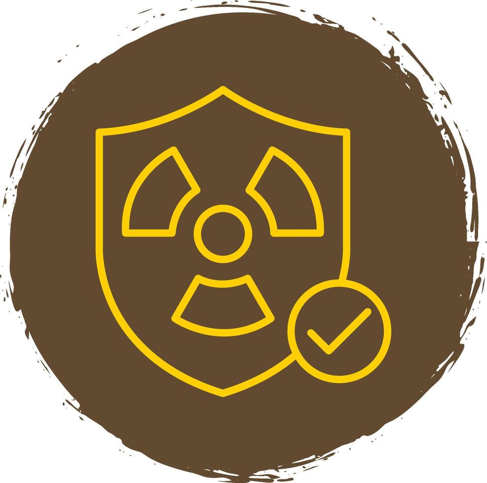 Safety Nuclear Line Circle Sticker Icon vector