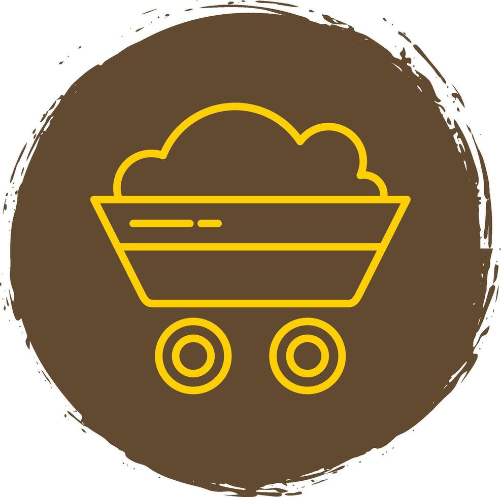 Coal Mining Line Circle Sticker Icon vector