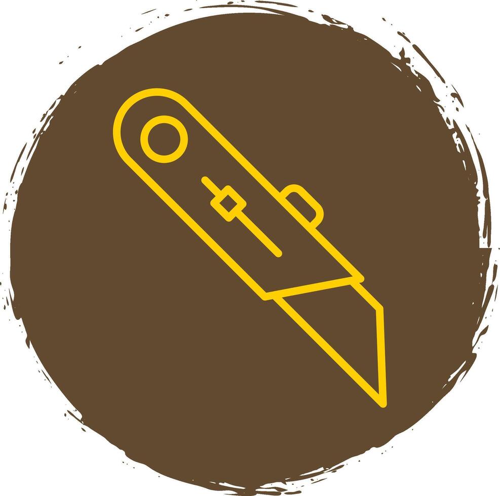 Utility Knife Line Circle Sticker Icon vector