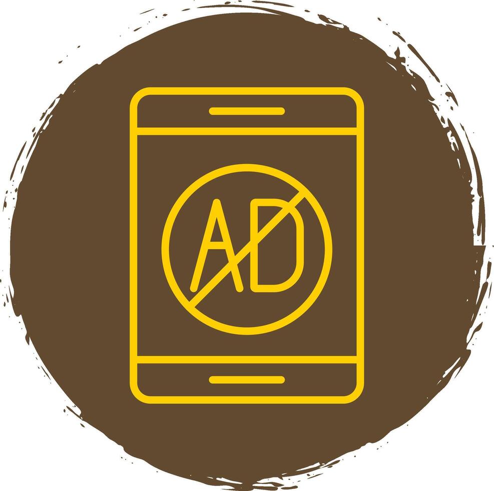 Ad Blocker Line Circle Sticker Icon vector
