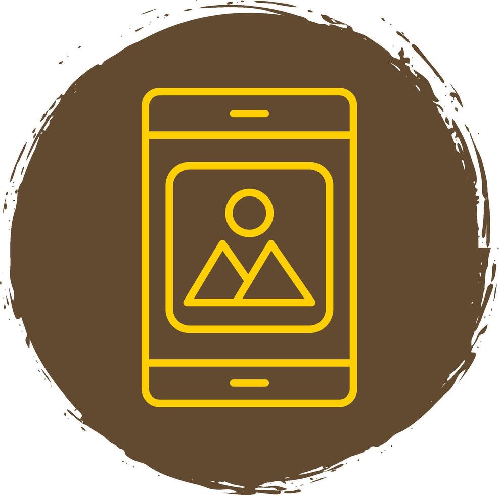 Mobile Application Line Circle Sticker Icon vector