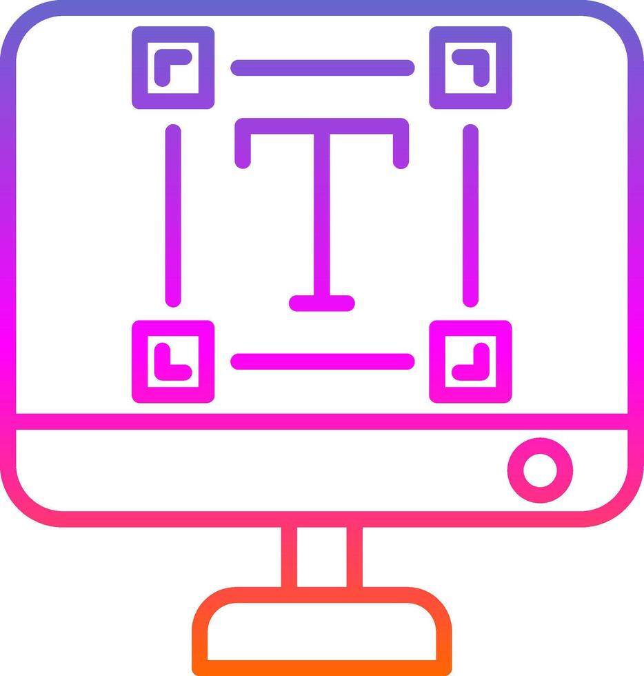 Typography Line Circle Sticker Icon vector