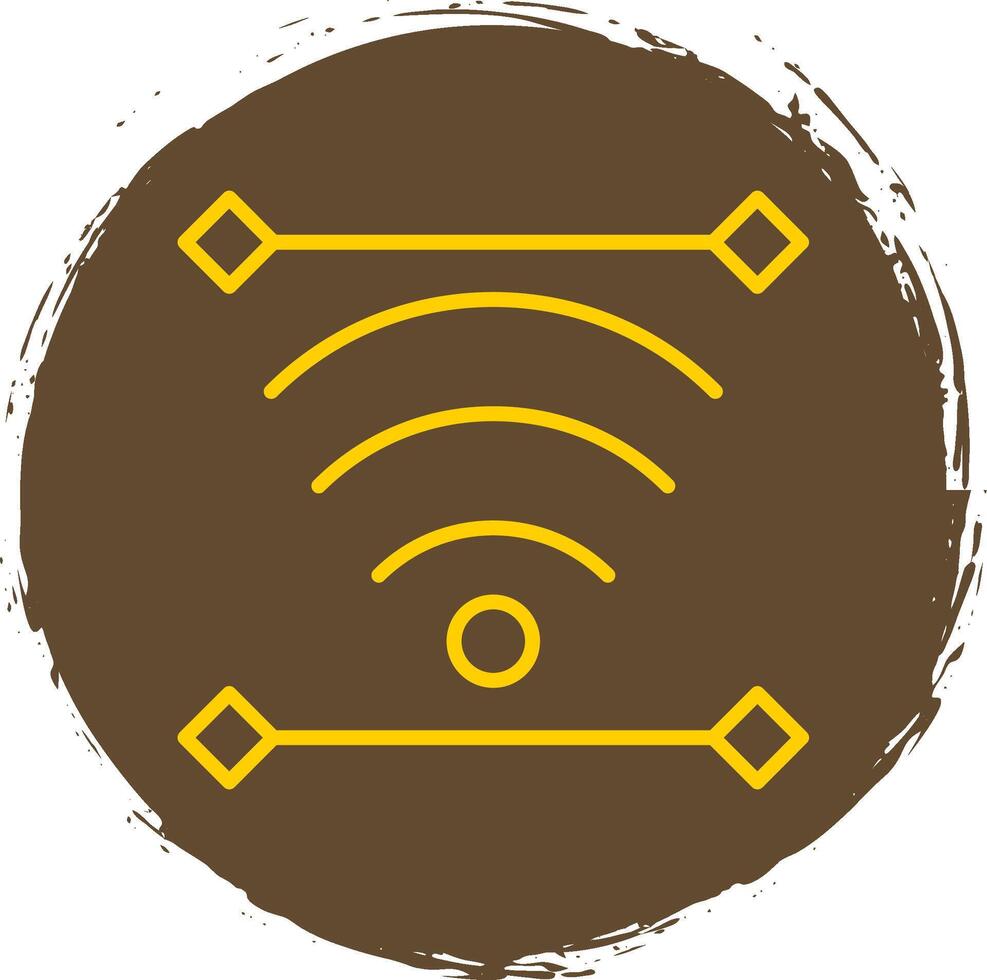 Wireless Line Circle Sticker Icon vector