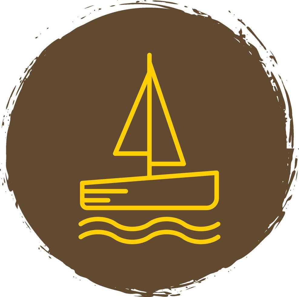 Catamaran Line Circle Sticker Icon vector