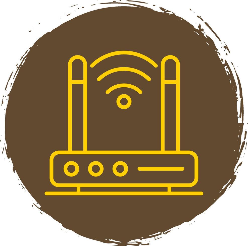 Wireless Modem Line Circle Sticker Icon vector