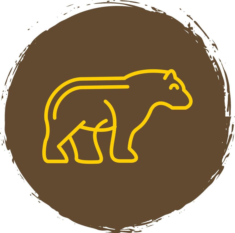 Bear Line Circle Sticker Icon vector