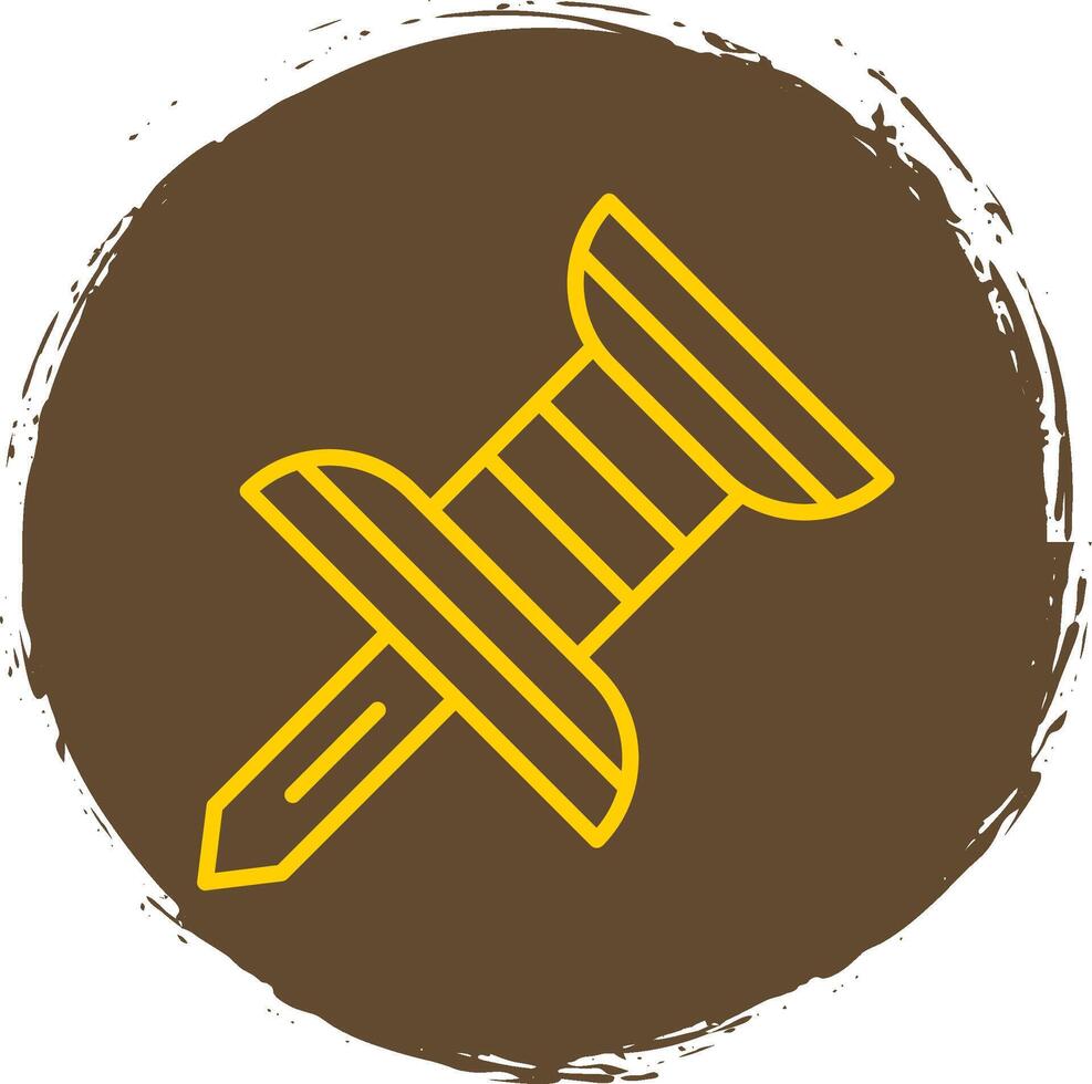 Push Pin Line Circle Sticker Icon vector