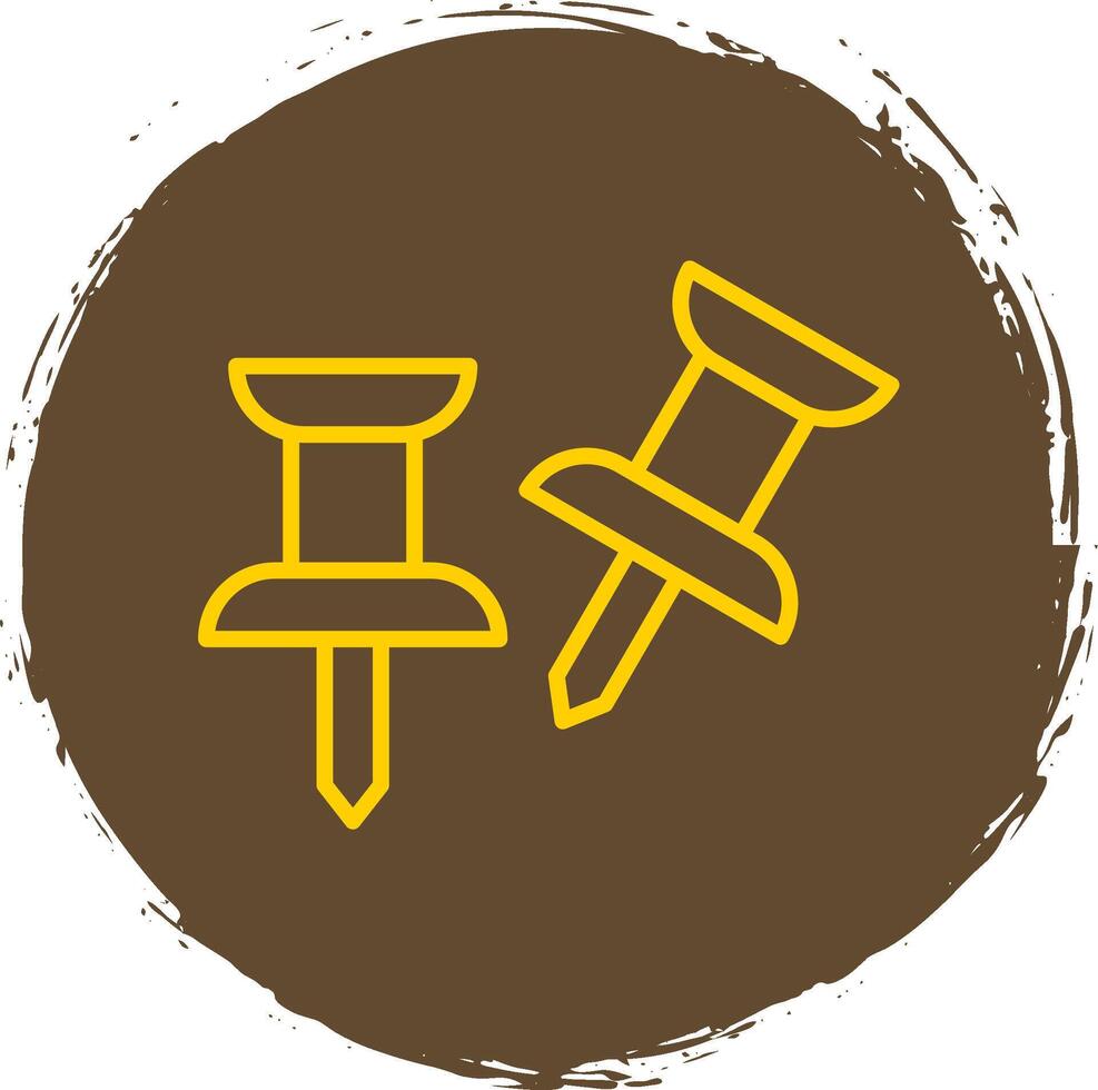 Push Pin Line Circle Sticker Icon vector