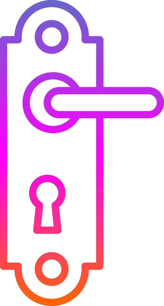 Door Handle Line Circle Sticker Icon vector