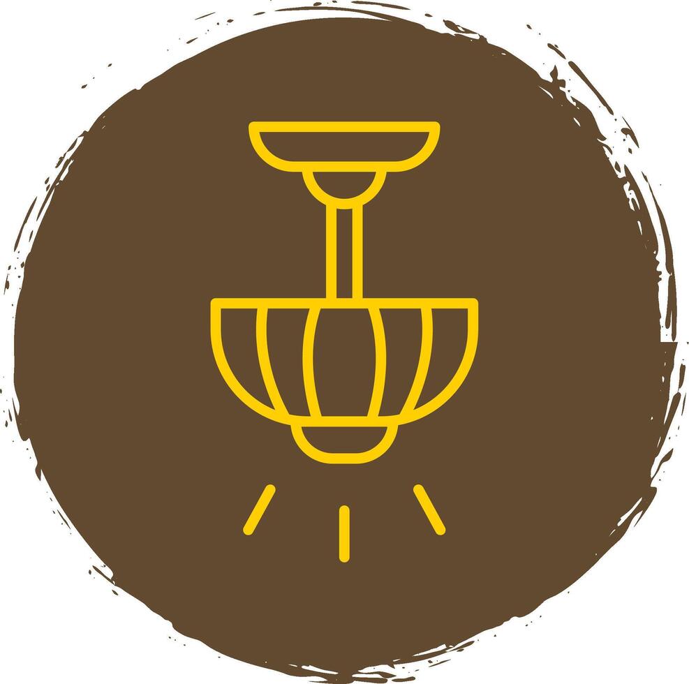 Lamp Line Circle Sticker Icon vector