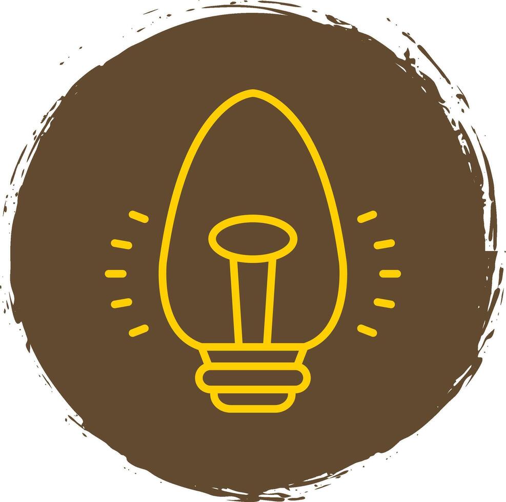 Light Bulb Line Circle Sticker Icon vector