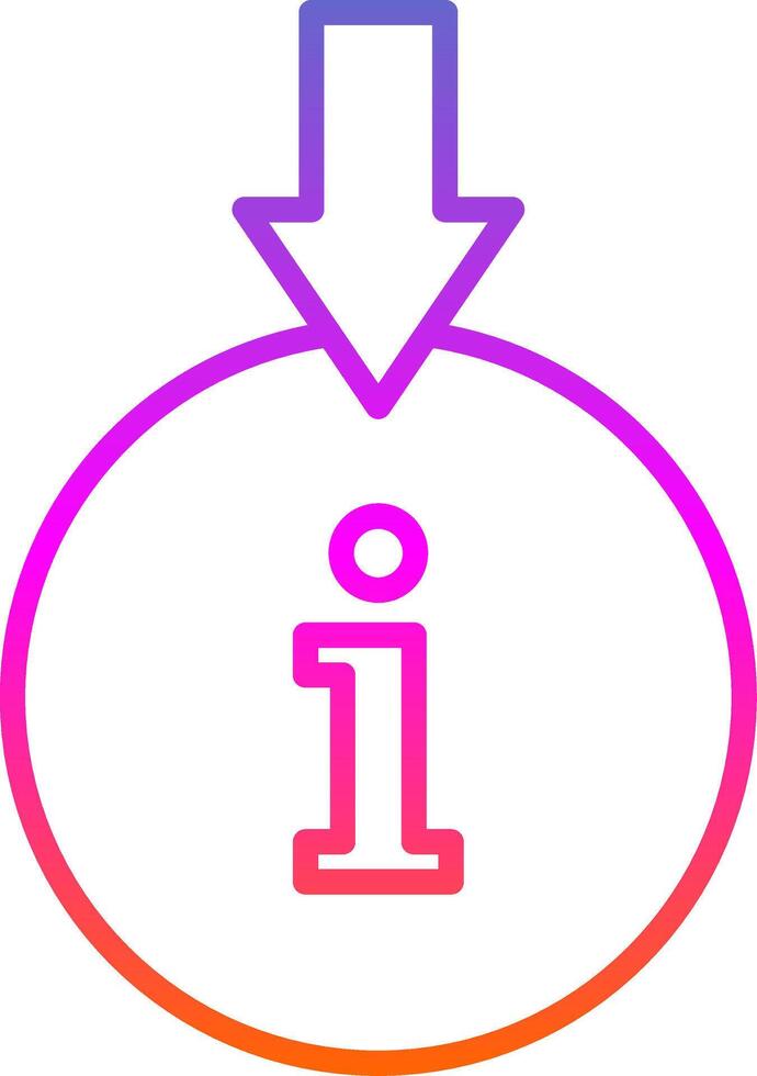 Information Download Line Circle Sticker Icon vector