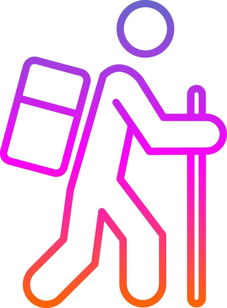 Hiking Line Circle Sticker Icon vector