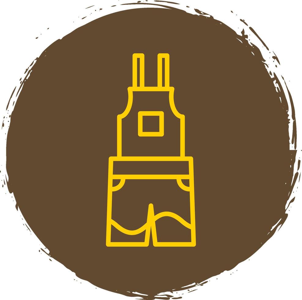 Dungarees Line Circle Sticker Icon vector