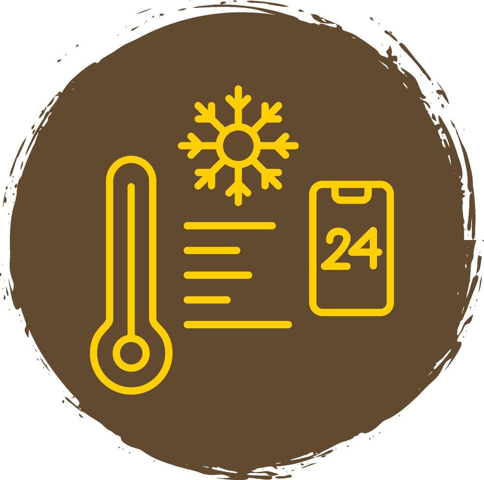 Temperature Control Line Circle Sticker Icon vector