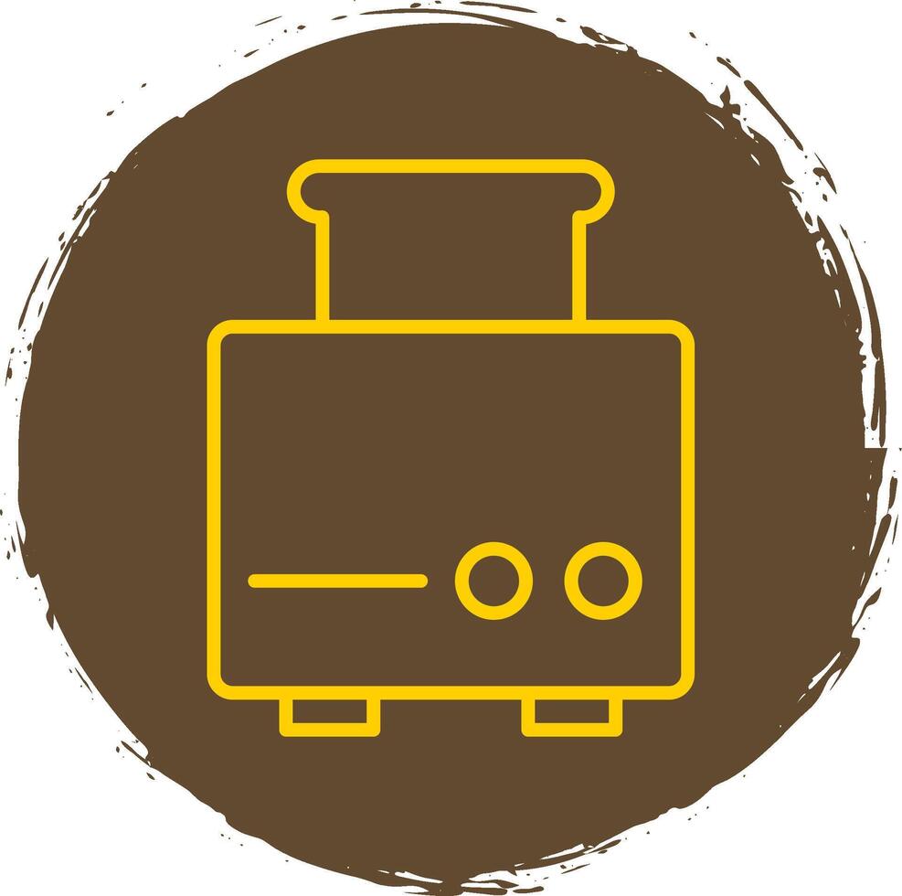 Toaster Line Circle Sticker Icon vector