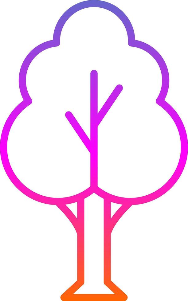 Tree Line Circle Sticker Icon vector