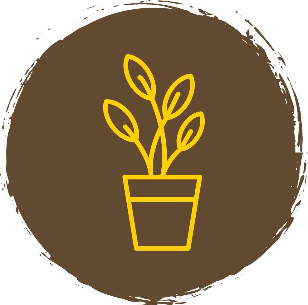 Dumb Cane Line Circle Sticker Icon vector