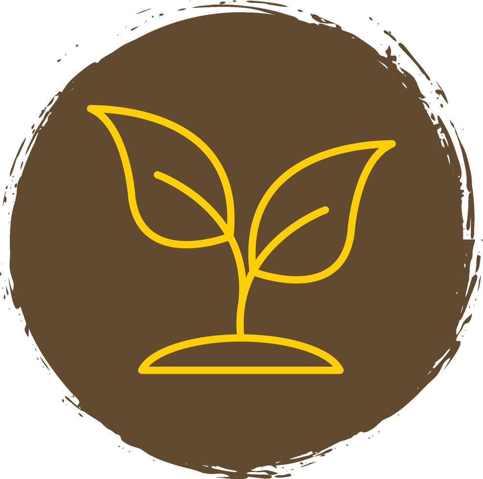 Basil Line Circle Sticker Icon vector