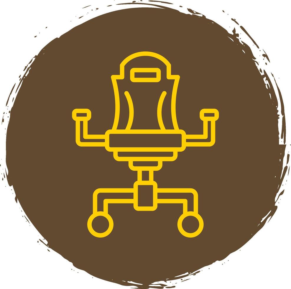 Gaming Chair Line Circle Sticker Icon vector