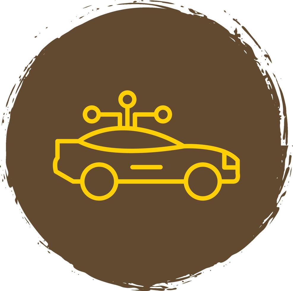 Smart Car Line Circle Sticker Icon vector