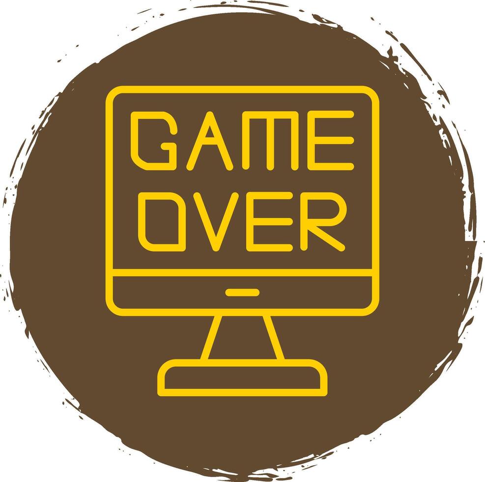 Game Over Line Circle Sticker Icon vector