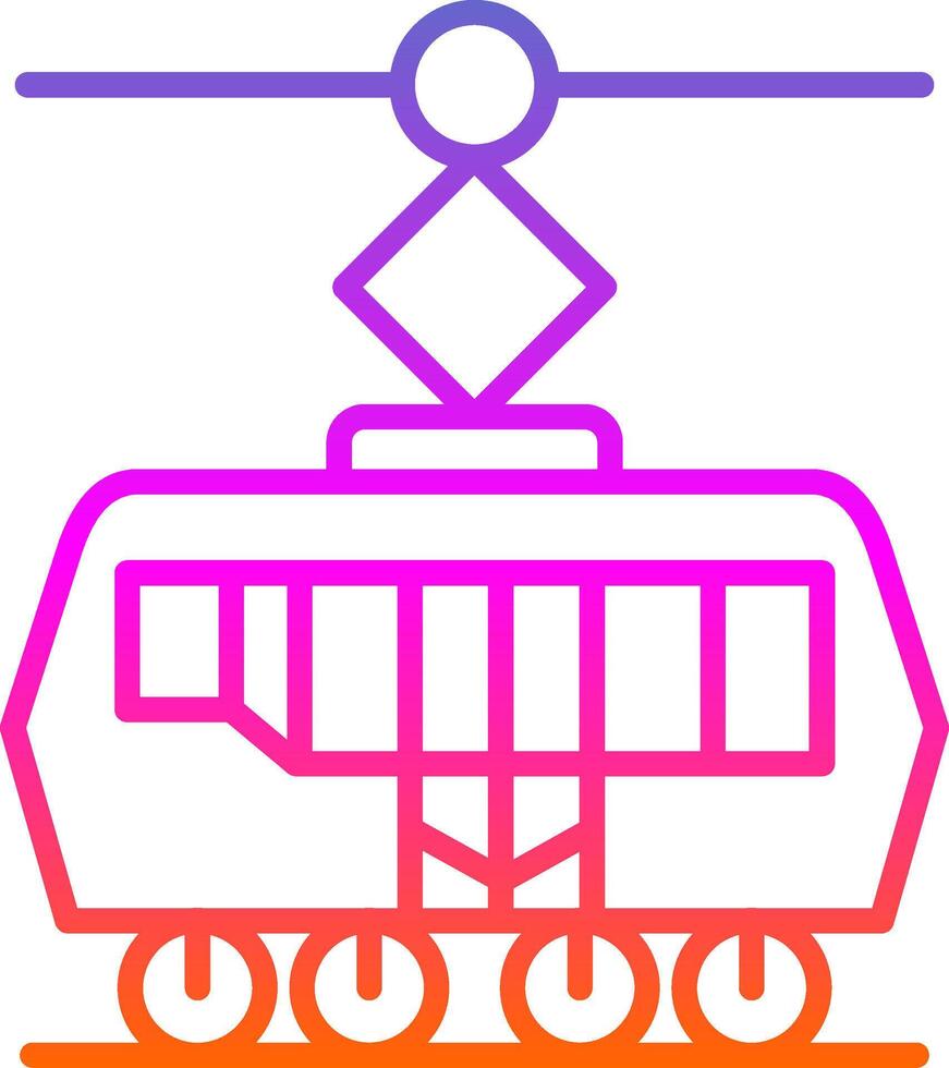 Tram Line Circle Sticker Icon vector