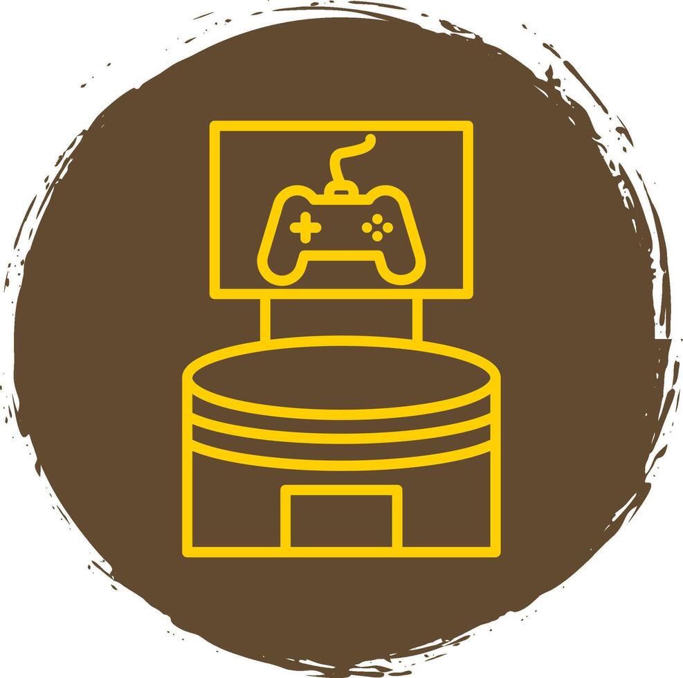 estadio línea circulo pegatina icono vector