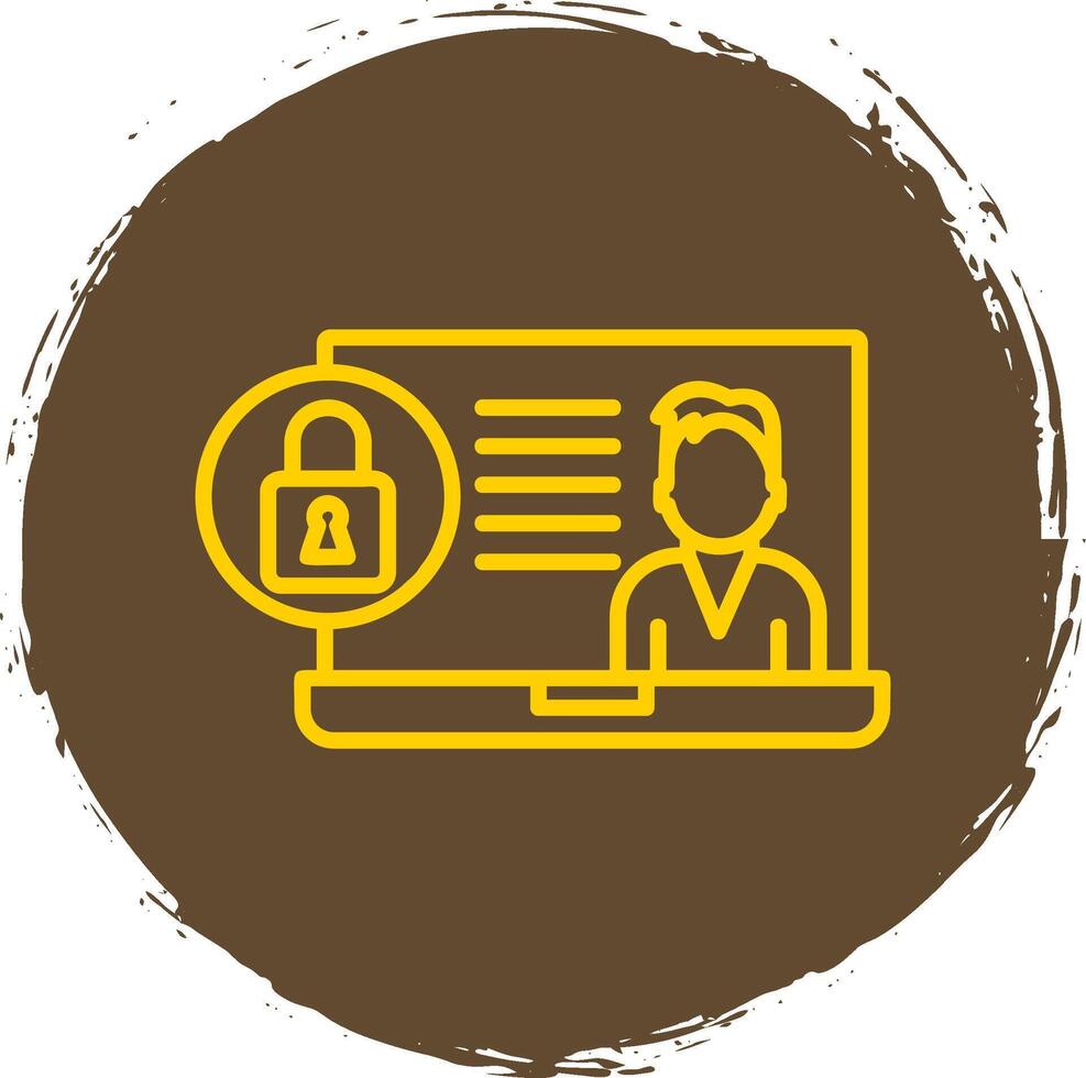Personal Data Line Circle Sticker Icon vector